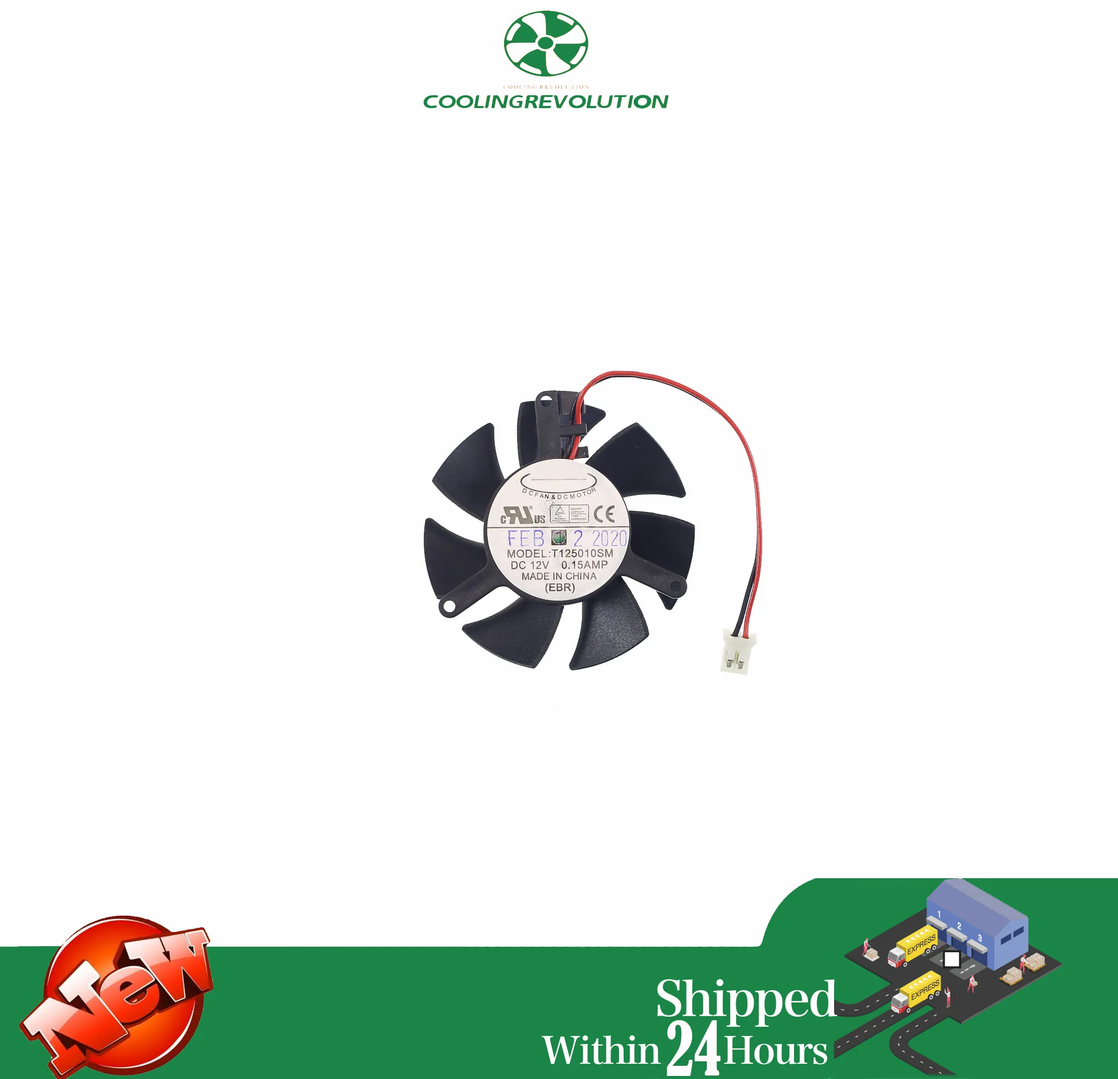 48MM T125010SM DC12V 0.15AMP 2Pin Graphics card fan