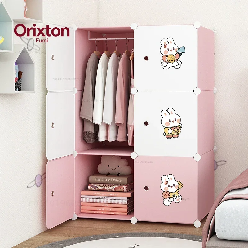 Open Partitions Wardrobe Makeup Minimalist Nordic Modern Cheap Wardrobe Foldable Mirror Cabinets Plastic Ropero Hotel Furniture