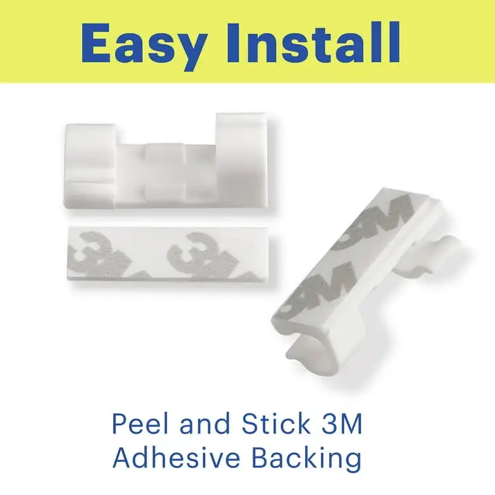24 Count Peel & Stick 3M Adhesive Managment Cable Clips, Cord Organizer