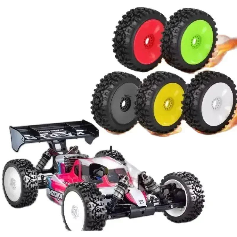 

4Pcs 118Mm 1/8 RC Off-Road Buggy Tires Wheel for ARRMA Trxs Redcat Team Losi Kyosho VRX HPI WR8 HSP Hobao