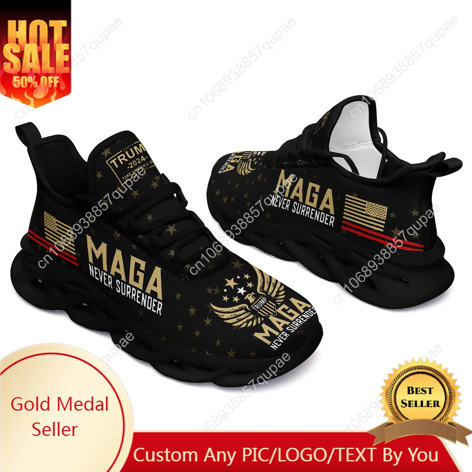 

Dropshipping Print On Demand Custom Casual Shoes Sneaker Trump Maga 2024 Election Take America Back Design