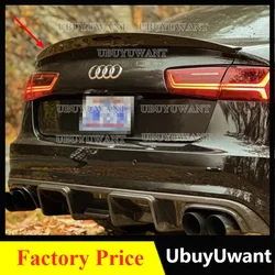 For AUDI A6 S6 C7 Sedan HK Style Forged Real Carbon Fiber Rear Spoiler Trunk Wing 2012 2013 2014 2015 2016 2017 2018