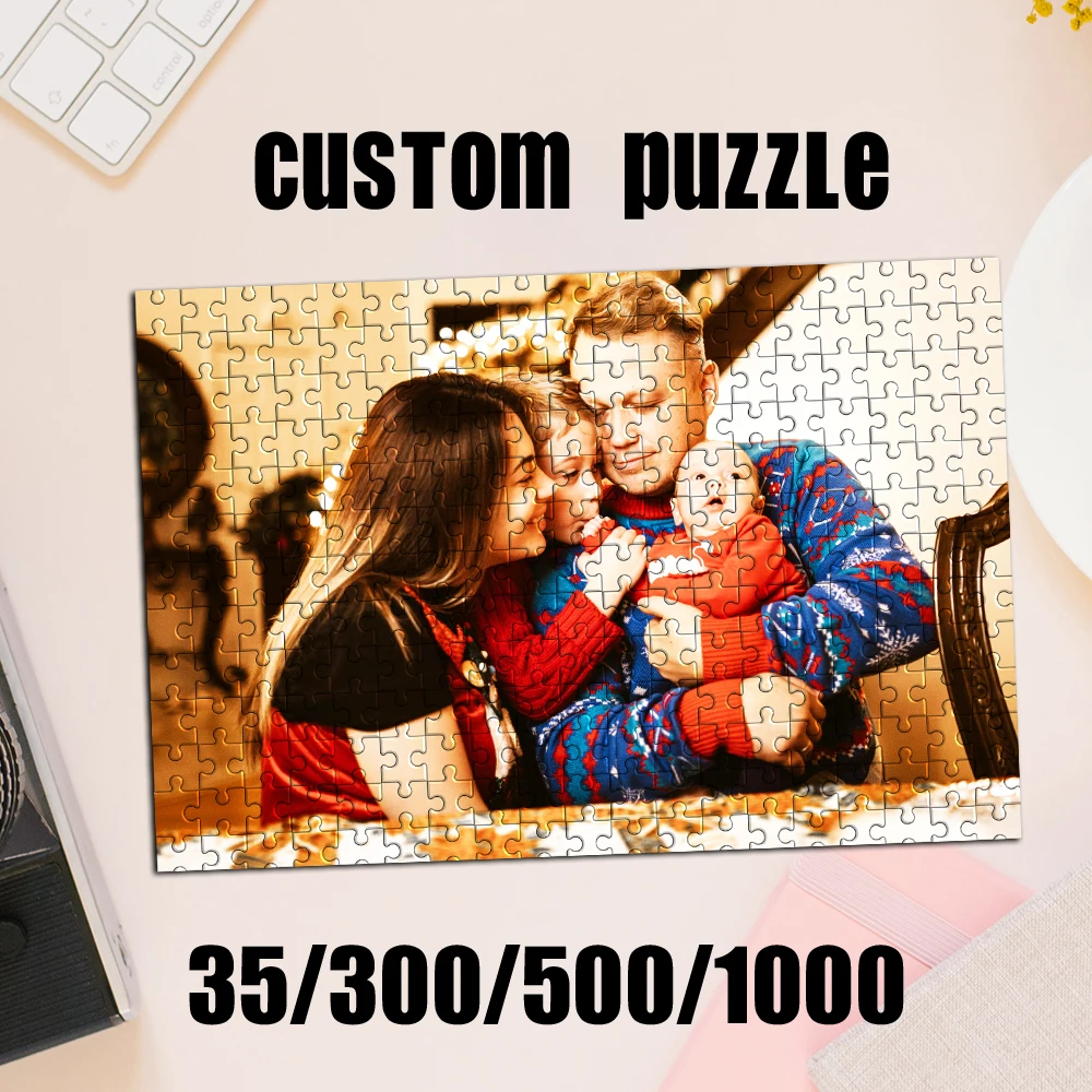 35/300/500pcs  Romantic family Customized Poster Jigsaw puzzle Mosaic Personalized Poster For Children Toy Friend Gift