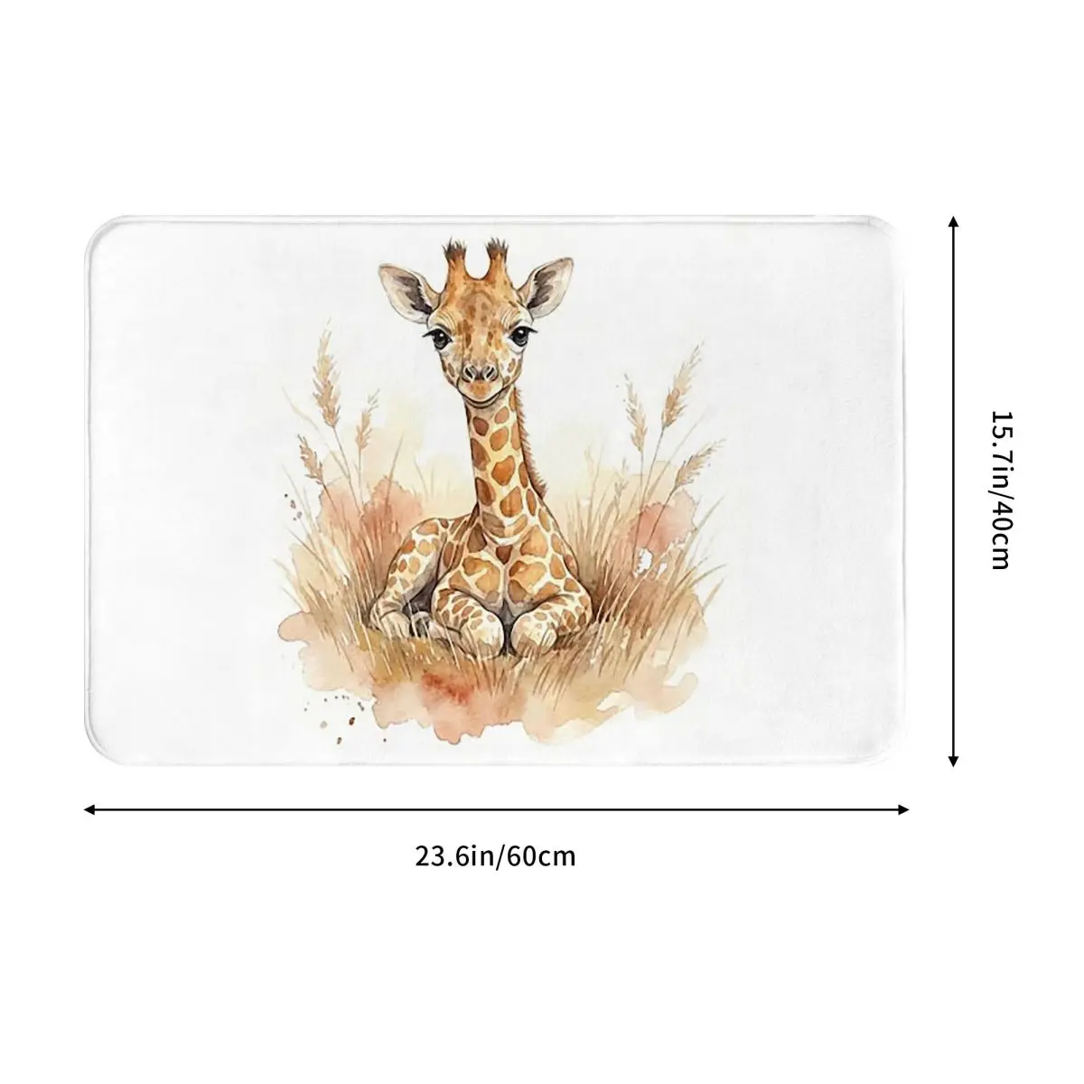 Giraffe Watercolor Pattern Doormat Durable Carpet Rug Kitchen Entrance Home Floor Mat for Living room Footpad Mats