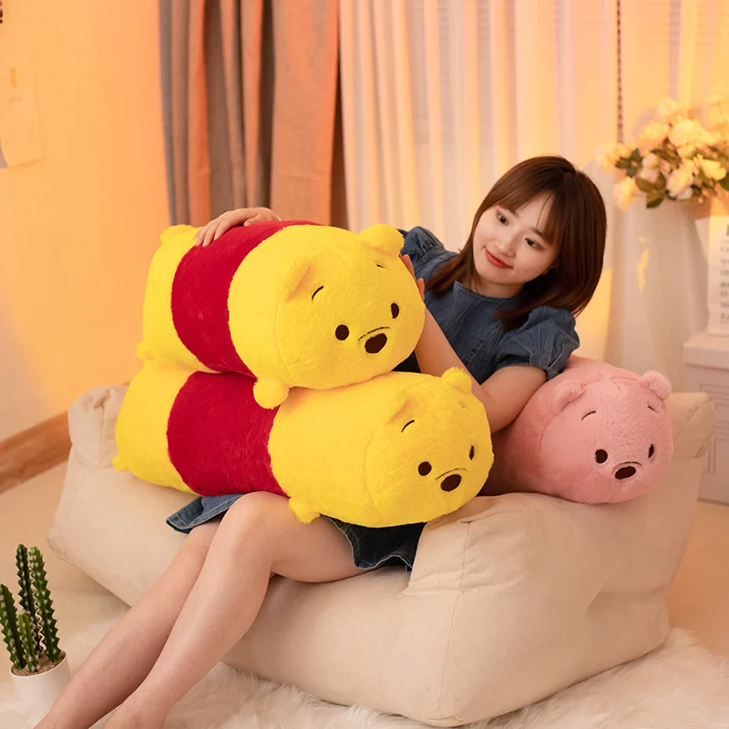 60/90cm Pooh Bear Long Cushion Comfortable Throw Pillow Sofa Bed Big Size Cylinder Back Cushion Room Decor Gifts Girl Kids