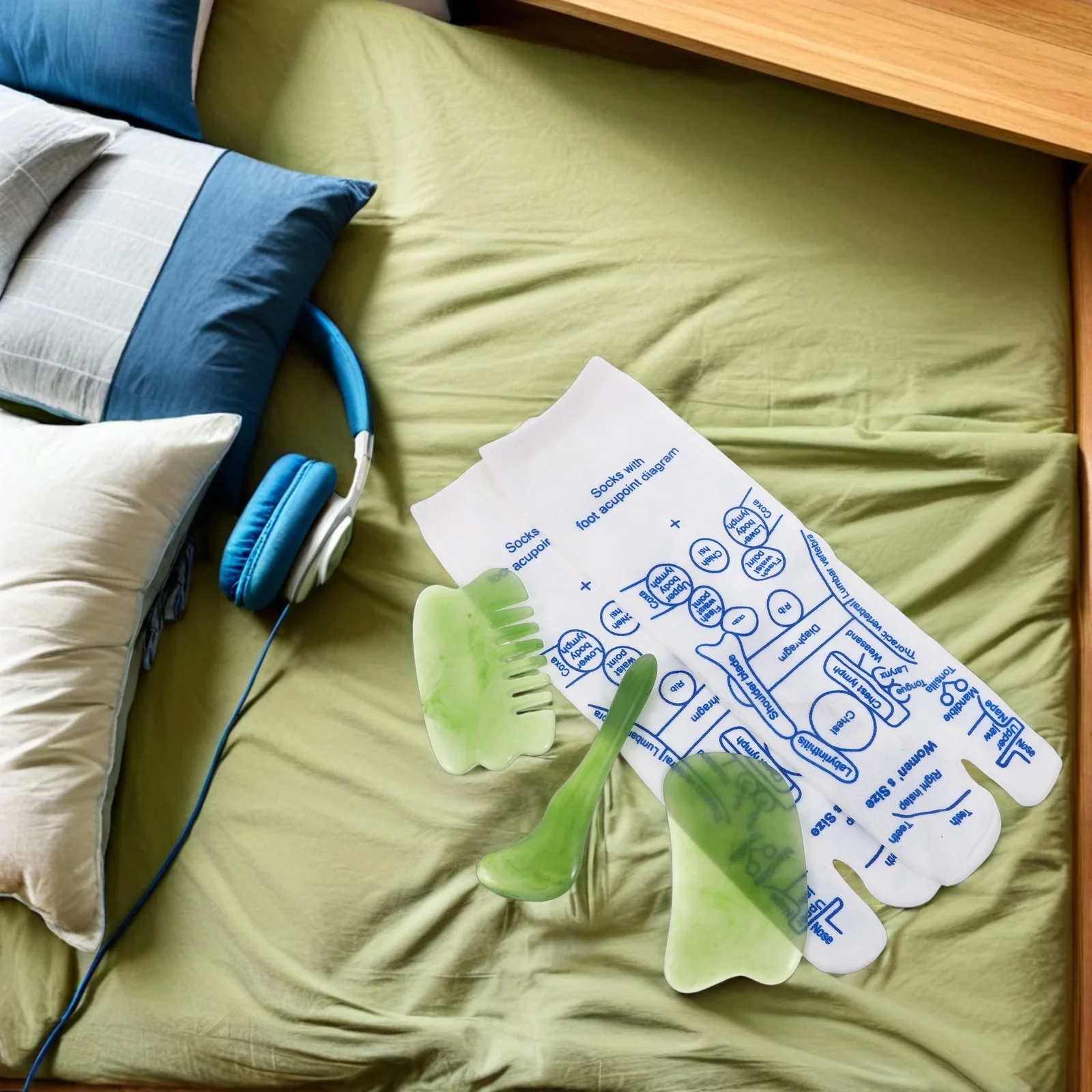 

1 Set Acupressure Reflexology Socks Women'S Foot Massage Therapy Pressure Point Relief Polyester Travel-Friendly Foot Massager