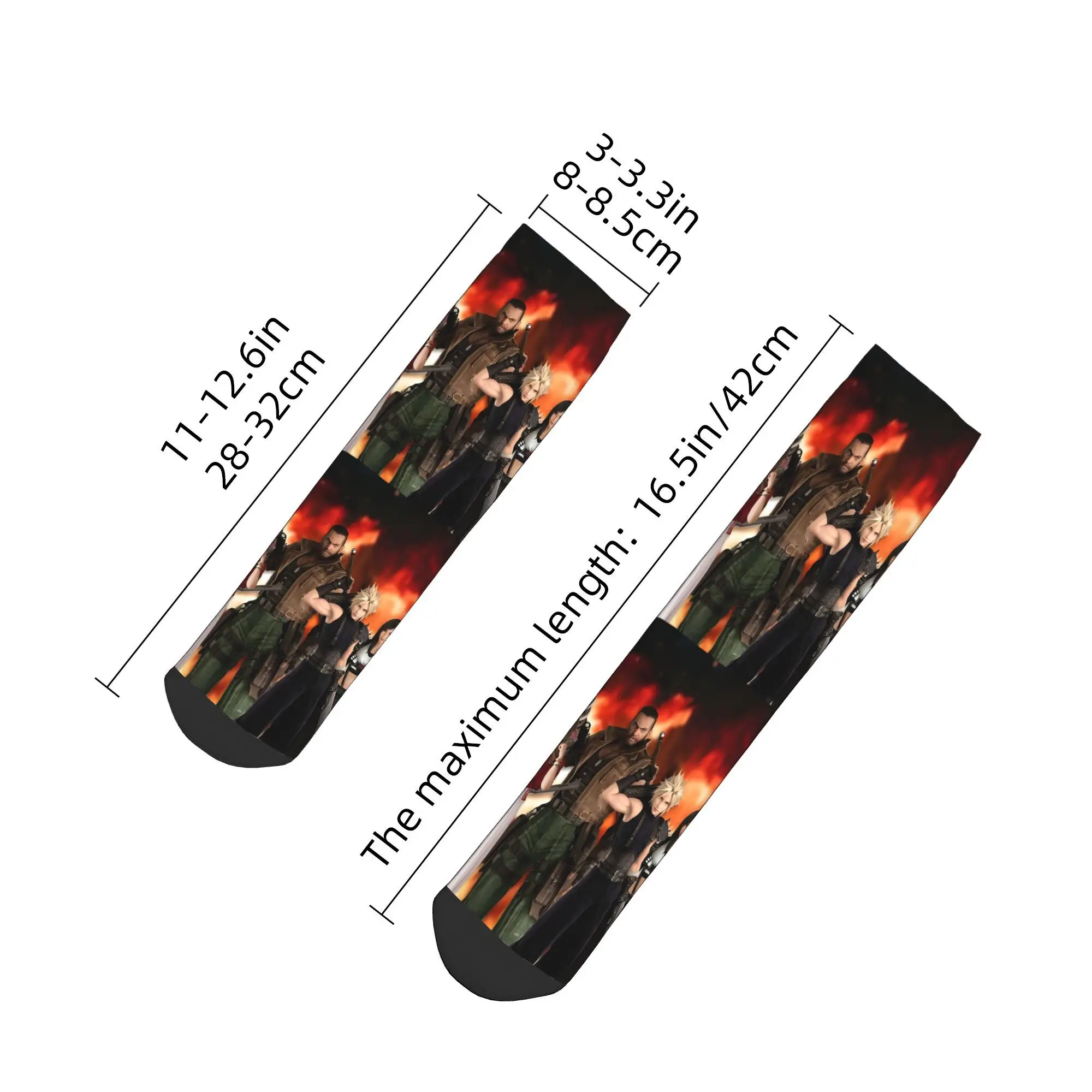 Final Fantasy VII - Chaussettes tout-en-un Harajuku Bas super doux Chaussettes toutes saisons Accessoires pour cadeaux unisexes
