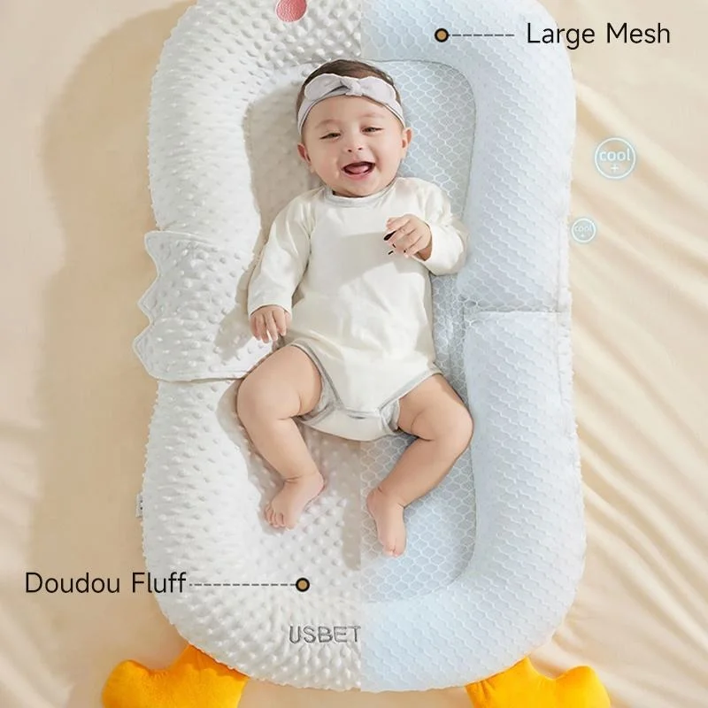 Nid de bébé d'impression double face multifonctionnel, chaise longue pour bébé, couffin pour bébé, support pointillé, coussin de lit respirant