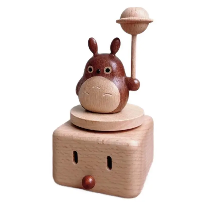 For Wooden Ornaments, Solid Wood Cartoon Peripheral Windmill Desktop Wooden Girl Birthday Gift