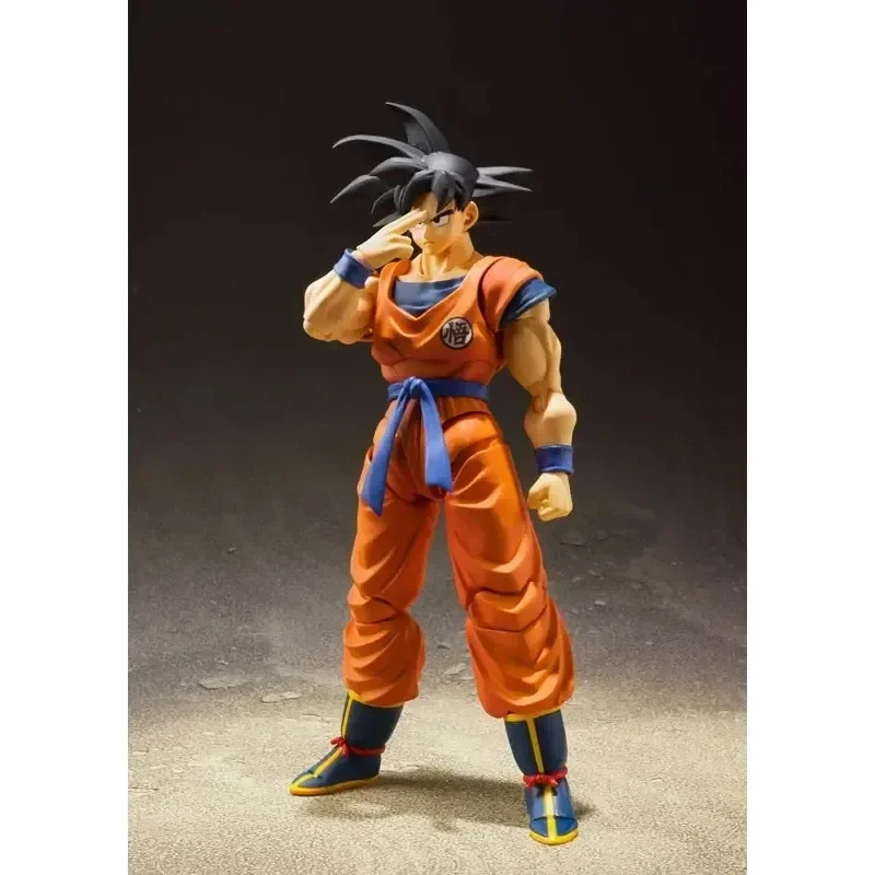 W magazynie Oryginalna figurka akcji Bandai Dragon Ball Z SHF A Saiyan Raised On Earth Son Goku 2.0 Anime Figurka akcji Zabawki Kolekcja modeli Prezenty