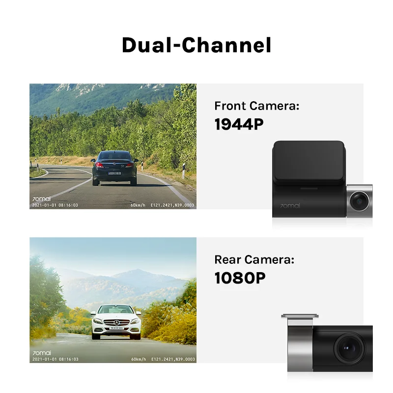 70mai Dash Cam Pro Plus A500S 1944P ADAS GPS-камера 70mai Передняя камера A500S 140FOV Автомобильный видеорегистратор 24H Поддержка парковки Задняя