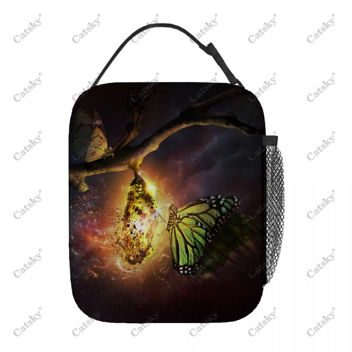 Butterfly Animal Portable aluminum foil thickened insulated lunch bag meal bag printed waterproof insulated lunch tote bags