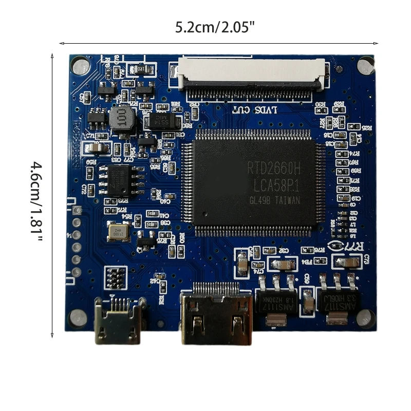 Mini compatível Universal Driver Control Board, TFT LCD, altamente compatível para 50Pin TTL 1024x600, 1024x768