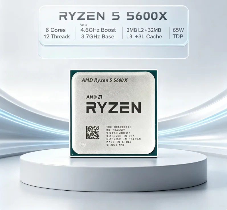 AMD R5 5600X Ryzen 5 5600X Used CPU 6-Core 12-Thread 3.7GHz Processor 7NM 65W L3=32M AM4