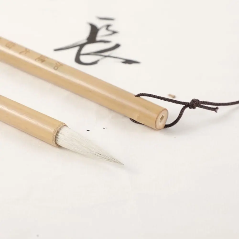 Oil Watercolor Chinese Calligraphy Brush Oil Painting Bamboo Scriptures Writing Brush Wolf Hair Art Paint Brush Practice