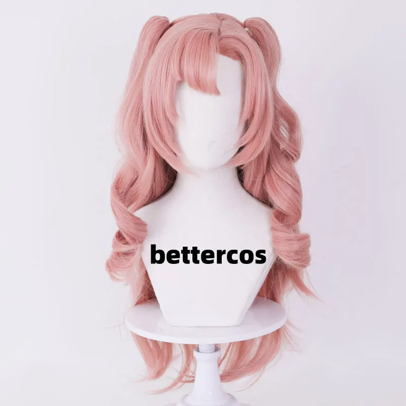 Nicole Demara Cosplay Wig Game Zenless Zone Zero Long Pink Curls Heat Resistant Hair Halloween Party Wigs + Wig Cap