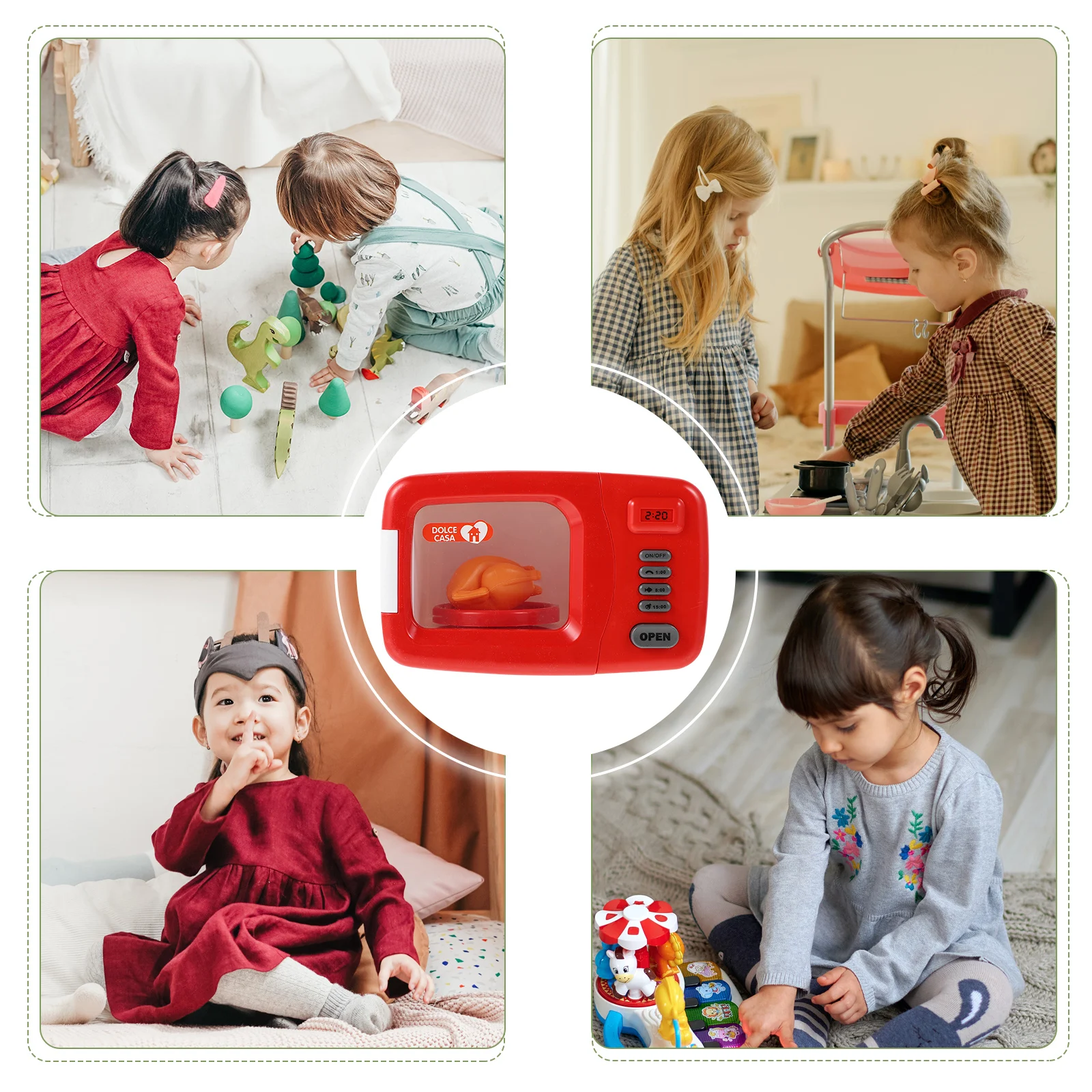 

Playing House Microwave Pretend Kitchen Appliances Home Oven Toy Miniature Electrical