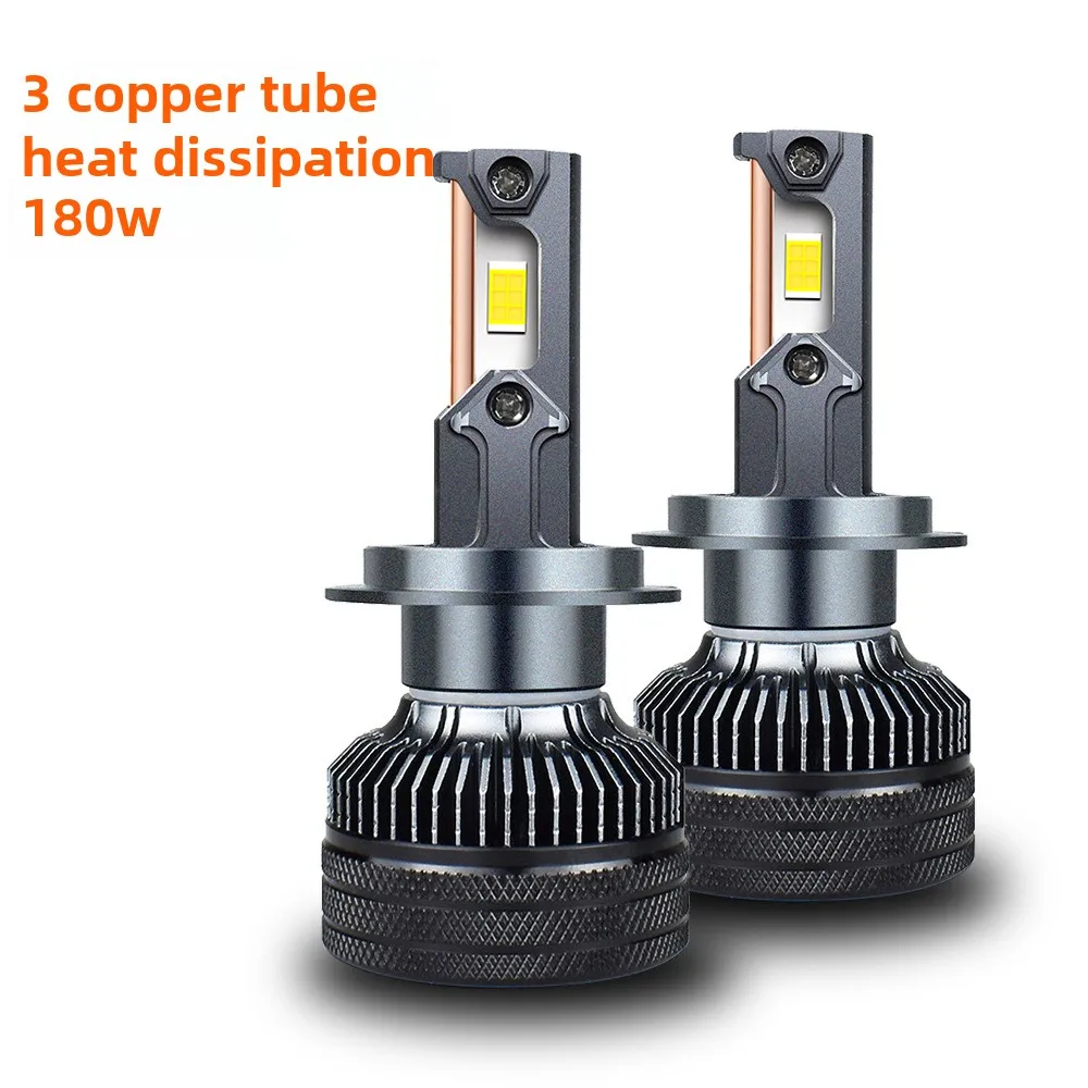 180W high-power three copper tube led car headlights H7 ultra bright H4 near and far light integrated car led headlights