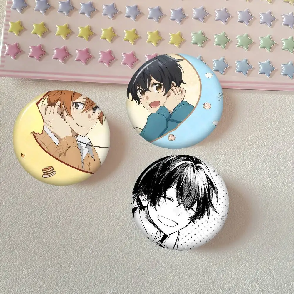 Anime Sasaki and Miyano    Anime Button Pin Handmade Brooch For Clothes Cartoon Badge Backpack Decoration Jewelry Accessories
