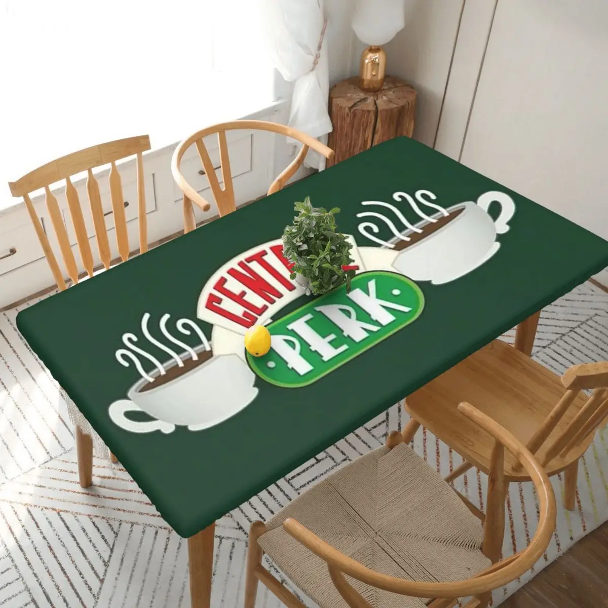 Central Perk Friends TV Show Customized Rectangular Tablecloth Oilproof Table Cover for Festival Party Decorations Table Cloth
