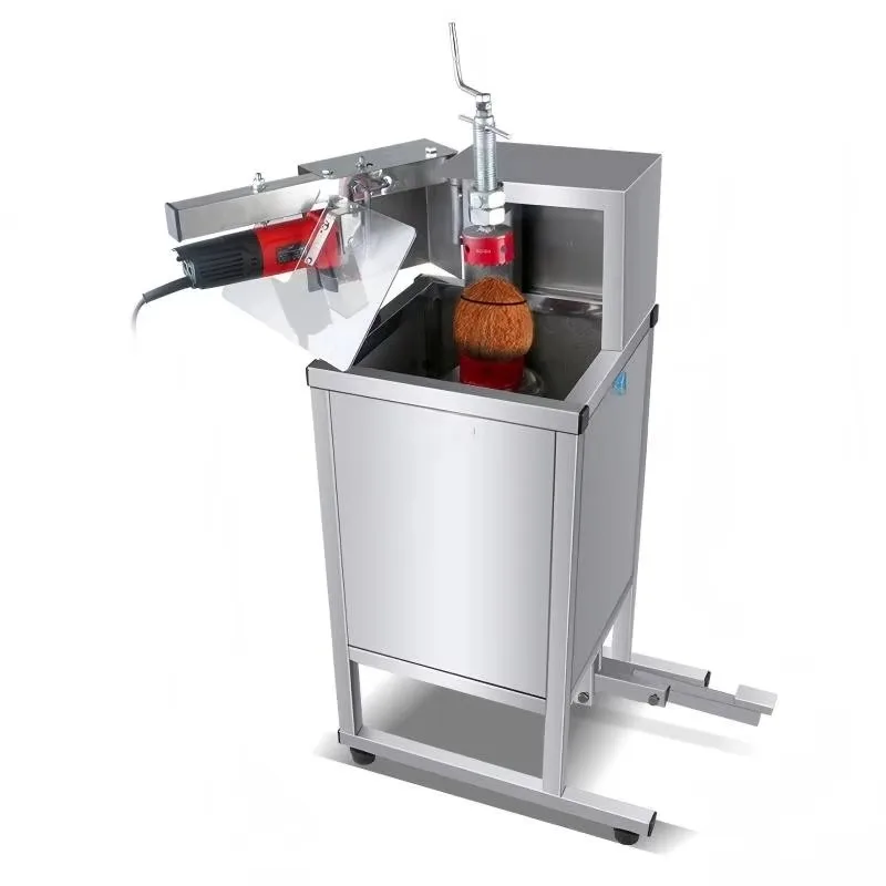 

Коммерческая автоматическая электрическая машина для нарезки и открывания кокосов, инструмент для уличных торговцев, для приготовления кокосовых десертов/яиц