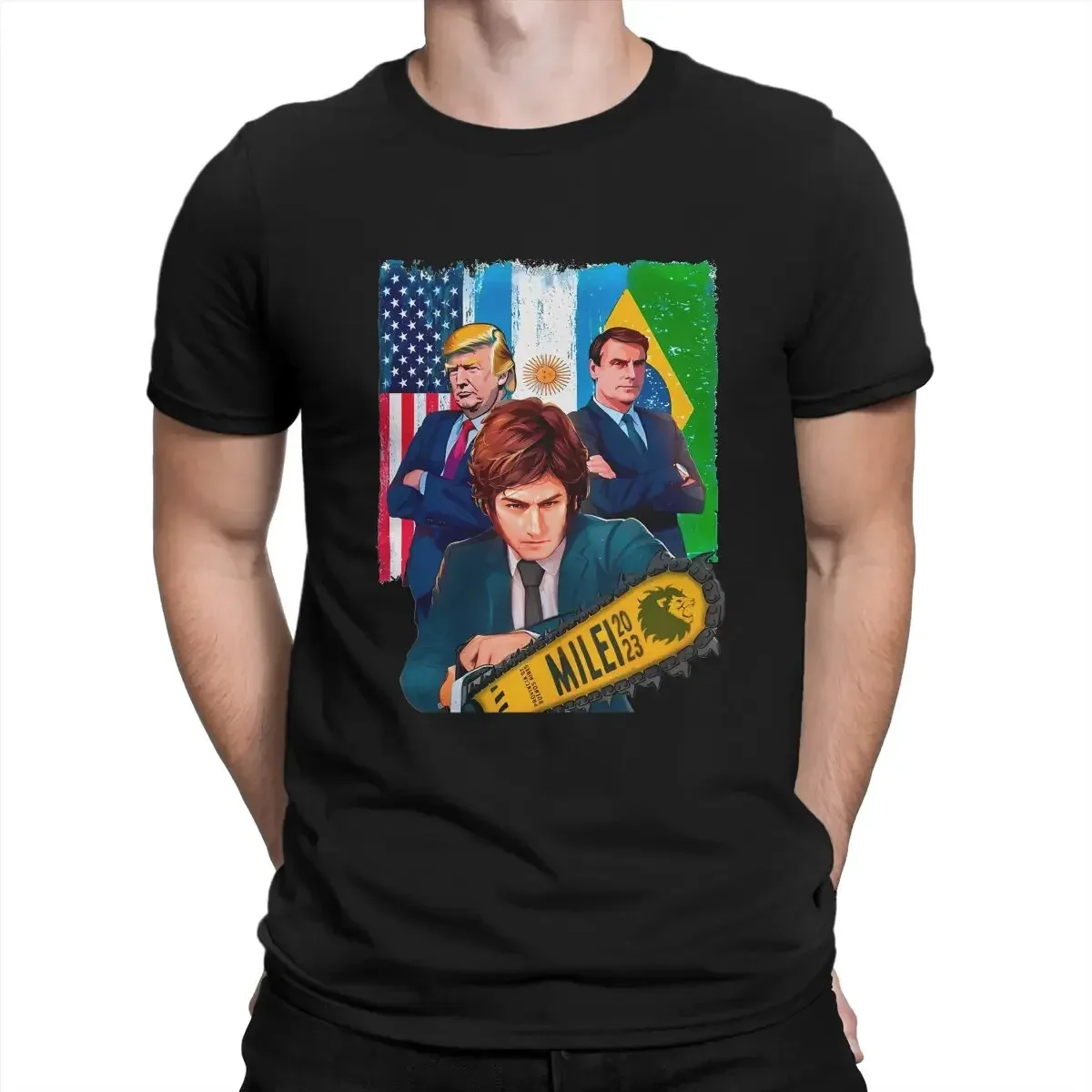 President 2024 Donald Trump Jair Bolsonaro Make America Great Again T Shirts Javier Milei Cool Tees Short Sleeve O Neck T-Shirt