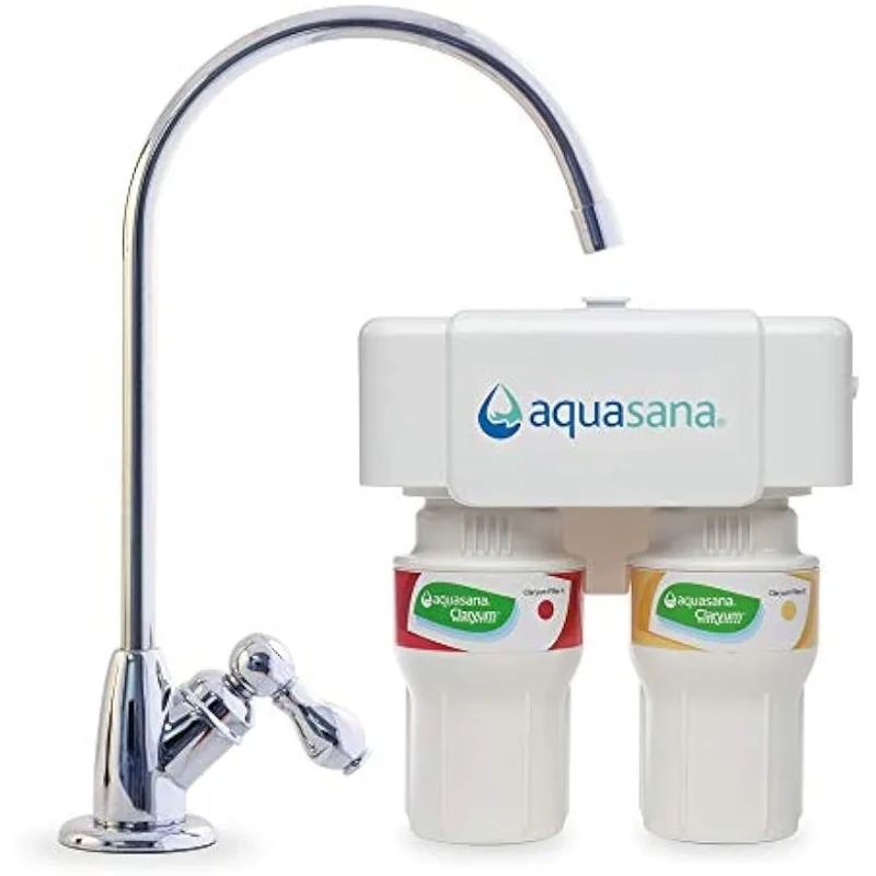 Aquasana 2-Stage Under Sink Water Filter System - Kitchen Counter Claryum Filtration - Filters 99% Of Chlorine - AQ-5200.56