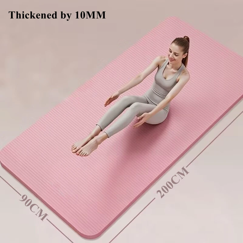 200/185 × 80/90 سنتيمتر اليوغا عدم الانزلاق رغوة اليوغا منصات اللياقة البدنية بساط بيلاتيس تجريب الرياضة لوح وسادة معدات الصالة الرياضية 10 مللي متر اضافية سميكة توسيع