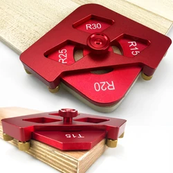 Arc / T angolo raggio rapido Jig Router rifilatura angolo Gauge lega di alluminio angolo Locator Template Kit di strumenti per la lavorazione del legno fai da te