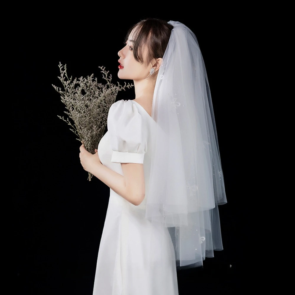

Two Layer Bridal Veils for Women Wedding Veil with Soft Tulle Cut Edge Marriage Decoration or Wedding Accessories Bride to Be