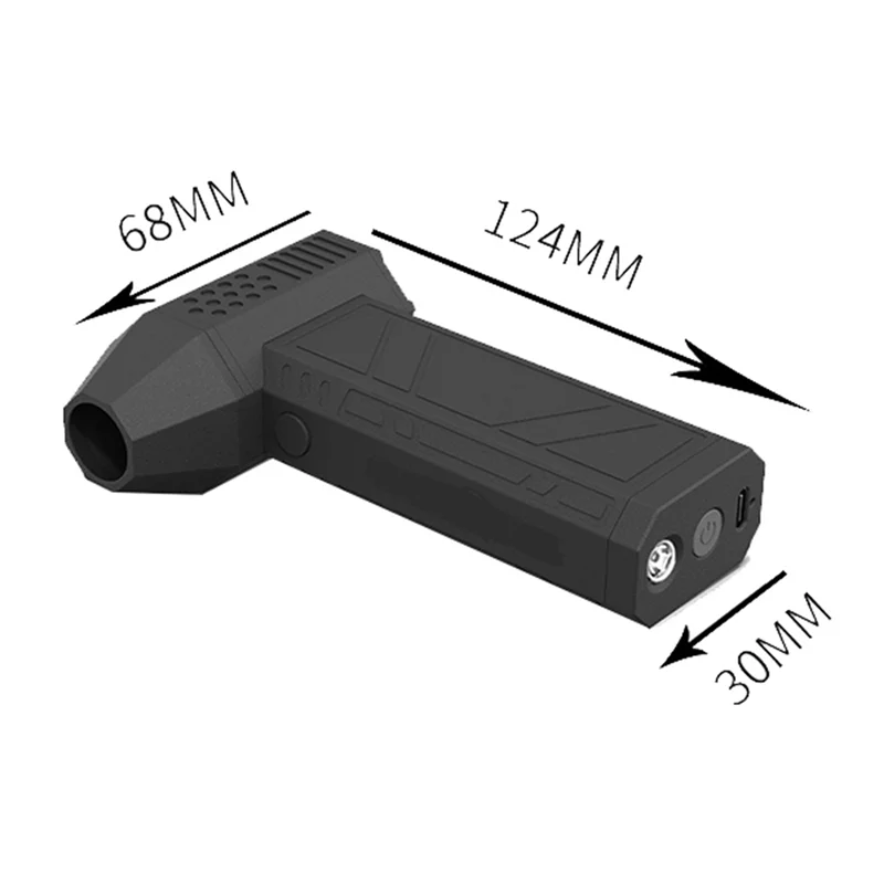 BAAD Handheld Turbo Jet Fan Violent Fan 130000 U/min mit LED-Beleuchtung, 4 Geschwindigkeiten einstellbar, 2500 mAh, für die Autoreinigung