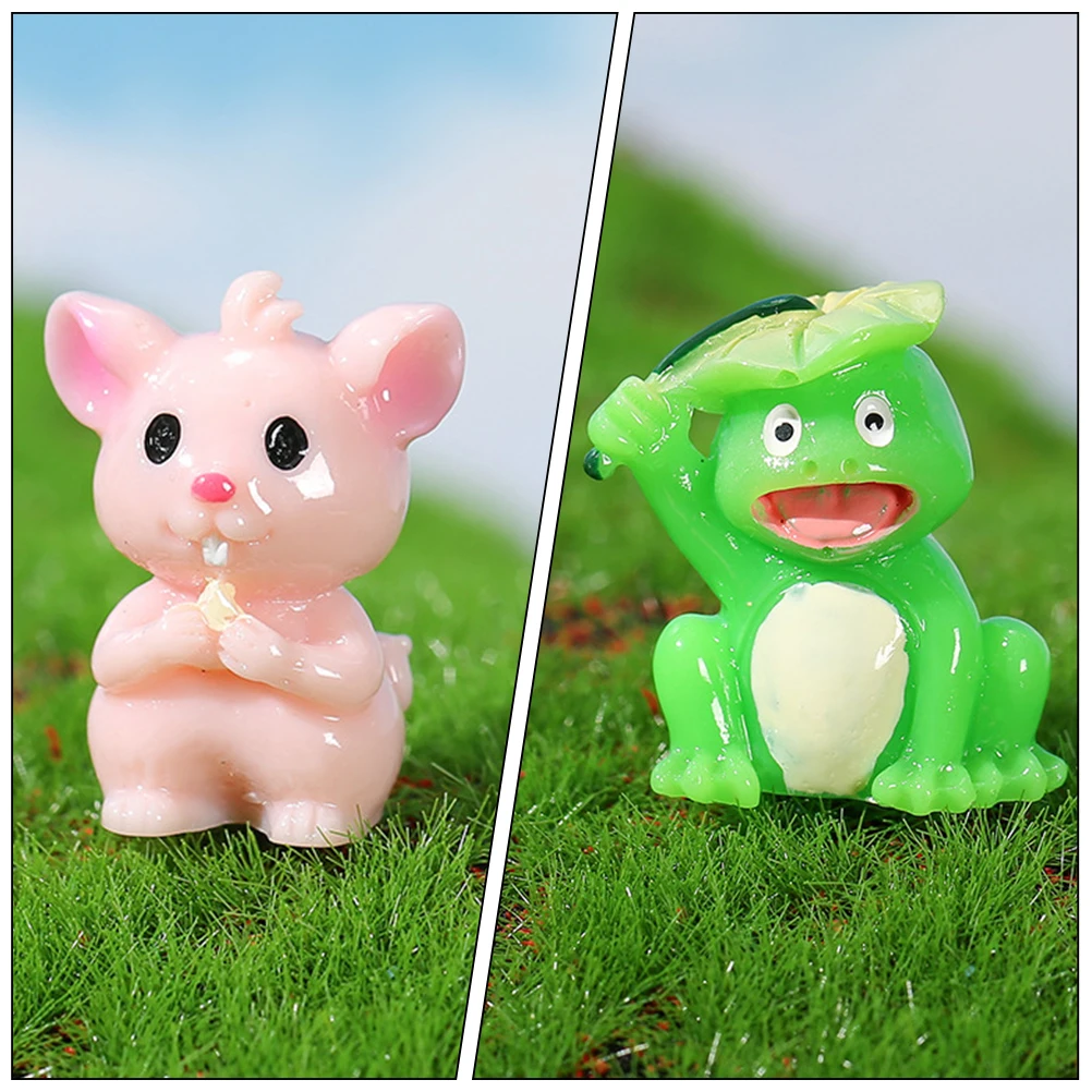 

12pcs Miniature Animal Statue Mini Animal For Garden Yard Decor Realistic Simulation Desktop Cake Decoration Fake Resin