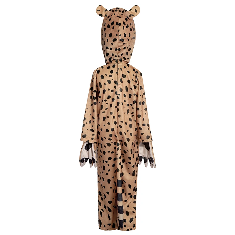 Traje alegre Cheetah do miúdo macacão leopardo animal menino Halloween traje para meninas