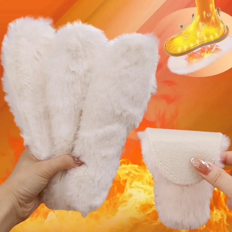 Unisex Australia Sheepskin Insoles Natural Real Fur Wool Cashmere Snow Boots Shoe Pad Children Wool Insoles Warm Winter Shoes