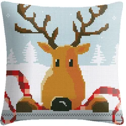 Cross Stitch pillow Horse and Deer with Pre-Printed Pattern Embroidery kit Home decoration diy pillowcase Grid Cloth Crafts 6CT