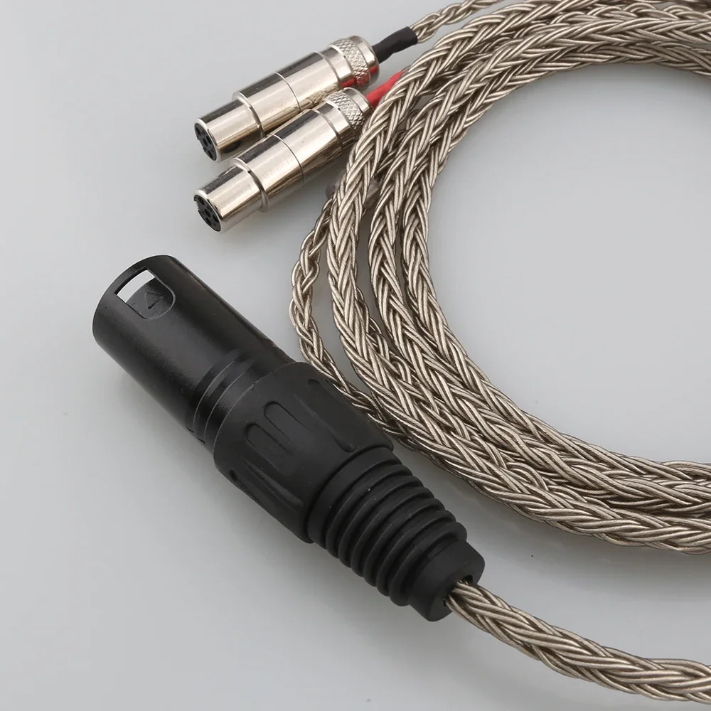 16 núcleos 7n occ cobre hifi balanceado cabo de fone de ouvido 2.5mm 3.5mm 4.4mm 6.35mm xlr plug para audeze LCD-3 lcd3 LCD-2 lcd2 LCD-4