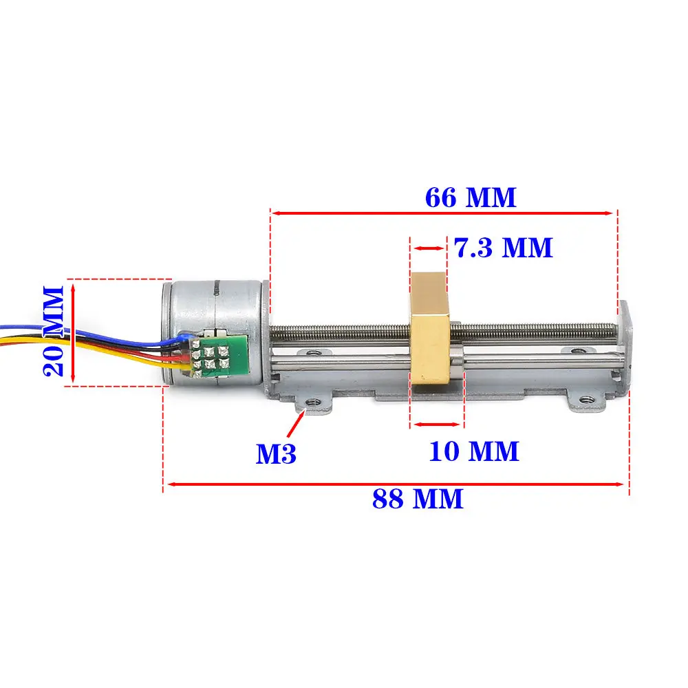 2-phase 4-wire Micro 20mm Linear Screw Stepper Motor Stroke Stepping Motor Linear Actuator Nut DIY 3D Printer