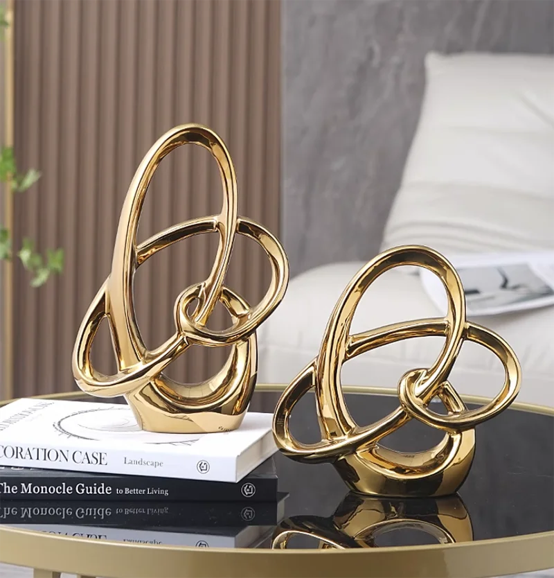 xx-Electroplated Ceramic Shaped Sculpture Ornaments Home Room Table Statue Decoration Items Office Desk Figurines Accessories