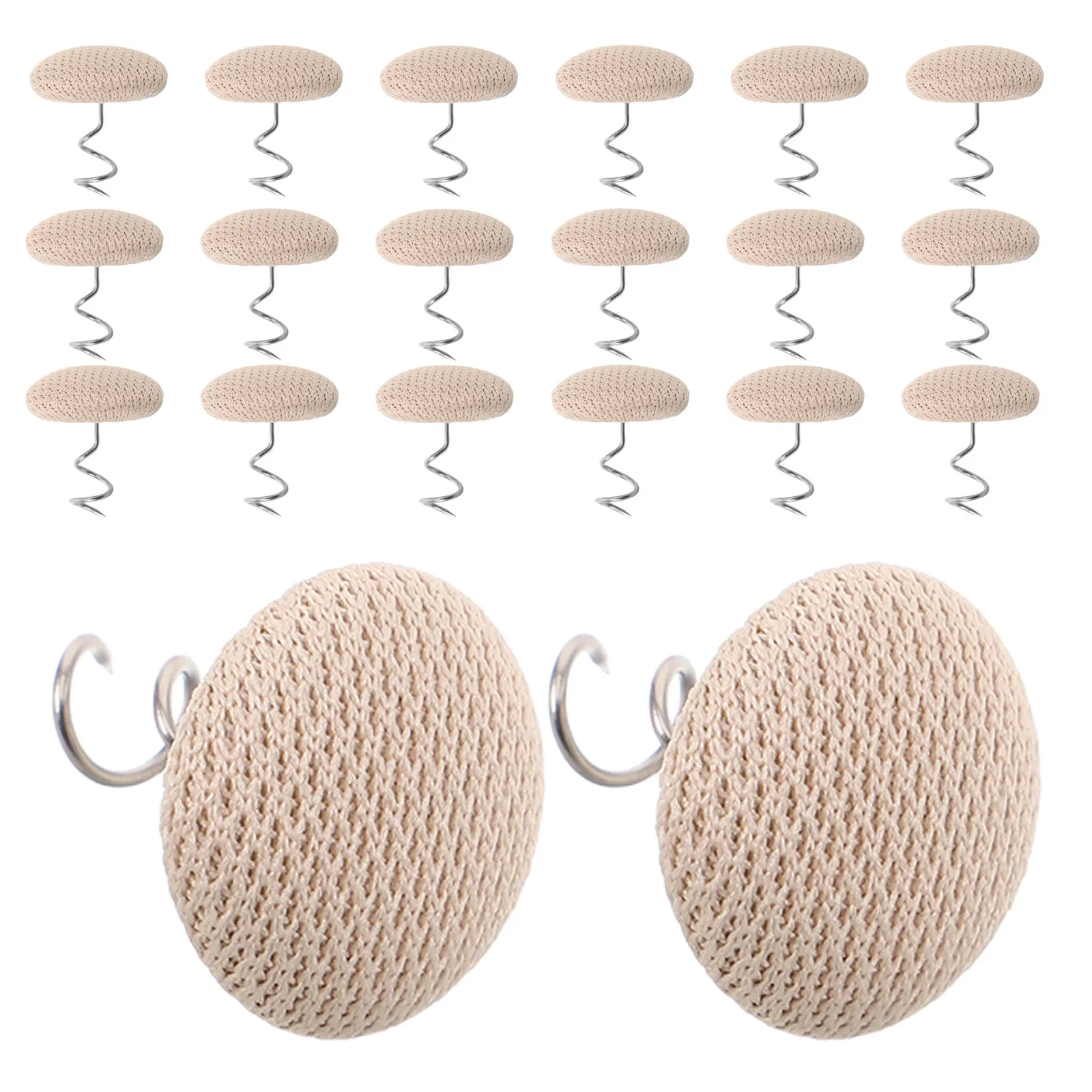 40Pcs Bedskirt Pins Stainless Steel Spiral Upholstery Screws Long Shank Tacks for Furniture Fabric Securing Bed Frames Sofa