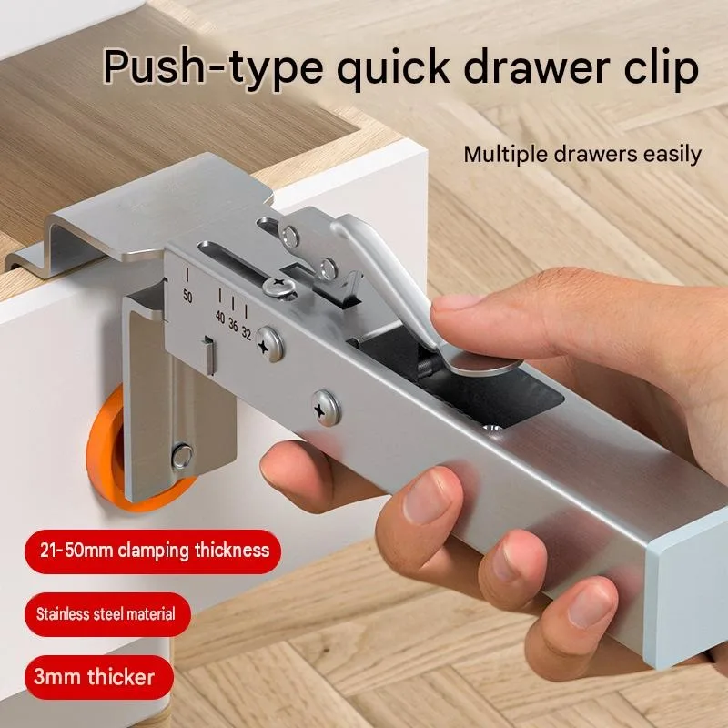 2 Pcs Drawer Front Installation Clamps Drawer Front Mounting Jig Cabinet Clamps for Drawer Panel Installation Fixing Clips Face