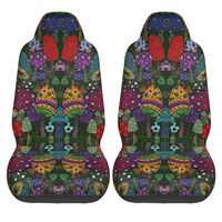 Psychedelic Mushroom Print Front Seat Cover 2 Pcs Universal Vehicle Seat Protector Mat Covers Fit Most Cars Sedan SUV Van