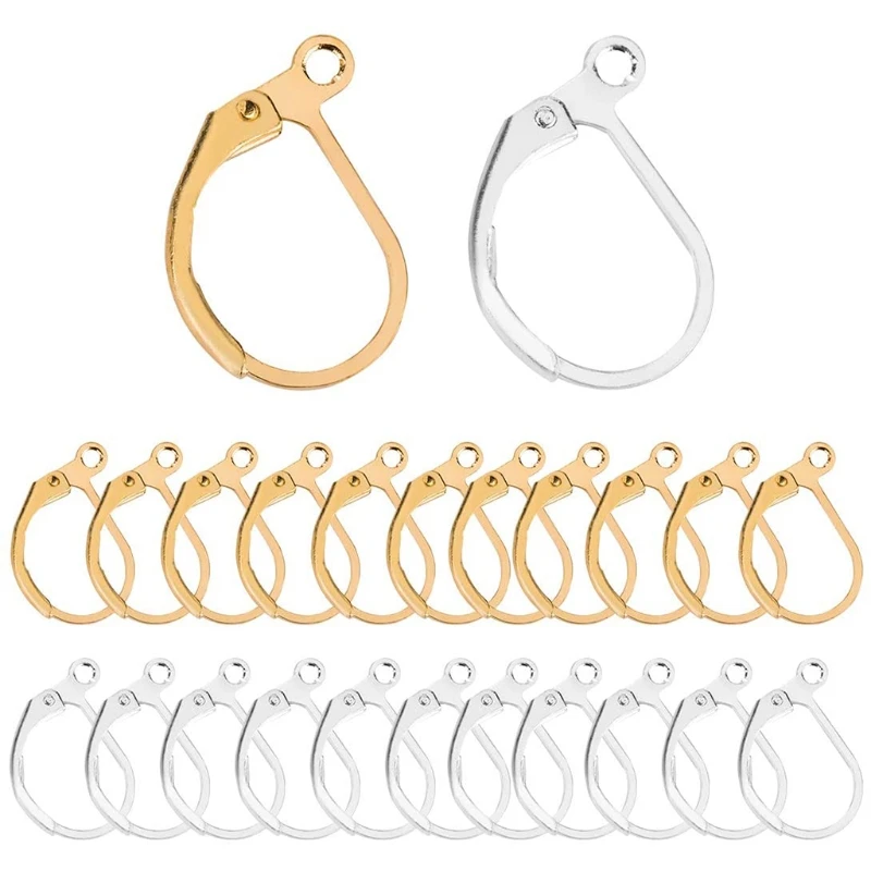 

100x D-shaped French Gold Earrings Hook Making Pendant Valentine's Day Gift Girl