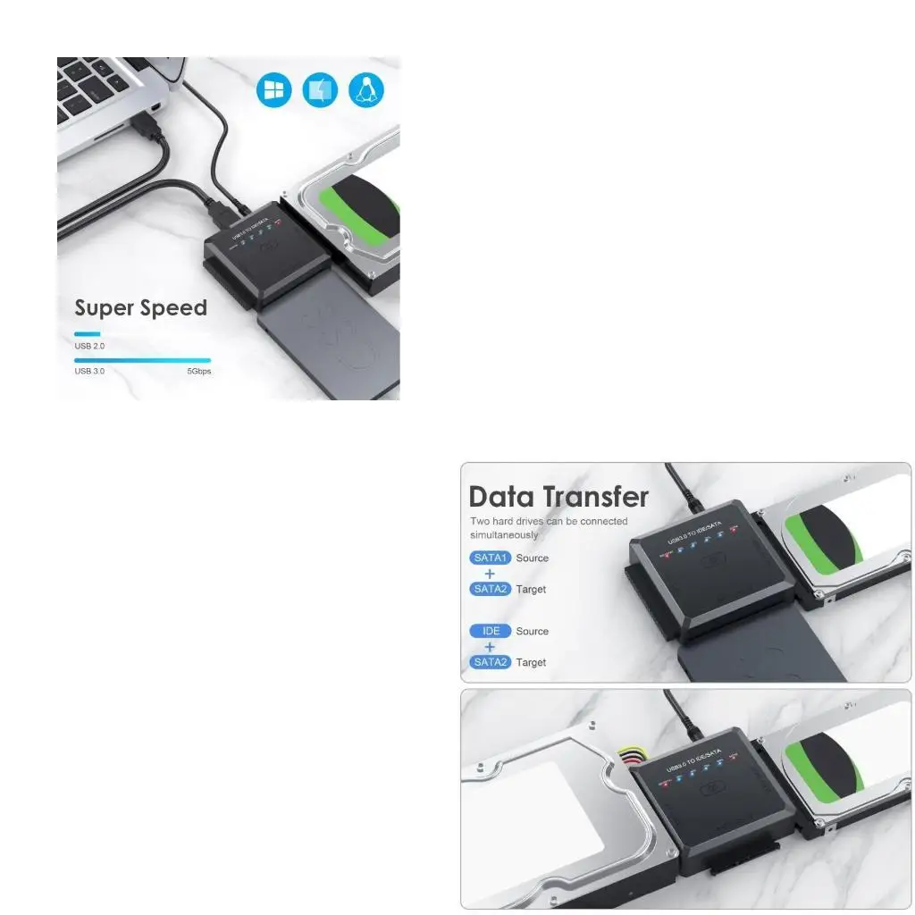 652F USB Adapter Converters for SATAs IDE Hard Drives, 2.5
