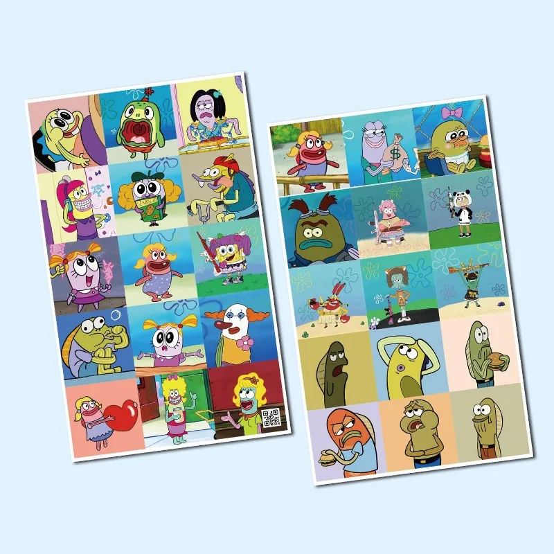 4PCS Cartoon Cute SpongeBob SquarePants Bikini Bottom Stickers Notebook Phone Case Guitar Cup Decorative Stickers Wholesale