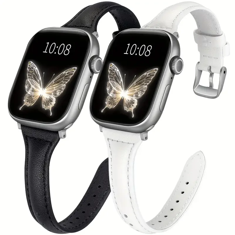 أحزمة جلدية رفيعة لساعة أبل الترا 3-2-1 49 مللي متر العصابات 45 مللي متر 44 مللي متر 40-41-42-46 مللي متر 44 مللي متر سوار سلسلة 11 10 9 8 7 se 5 4 6