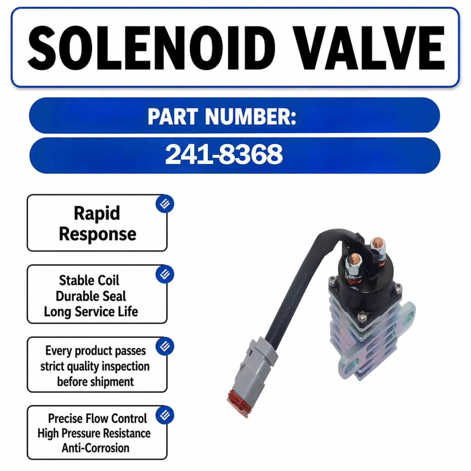 24V Switch Relay Solenoid 241-8368 2418368 For Caterpillar CAT 3512B 3508 XQ230 C175-16GENSET 3508B C175-20 C175-16 3512B