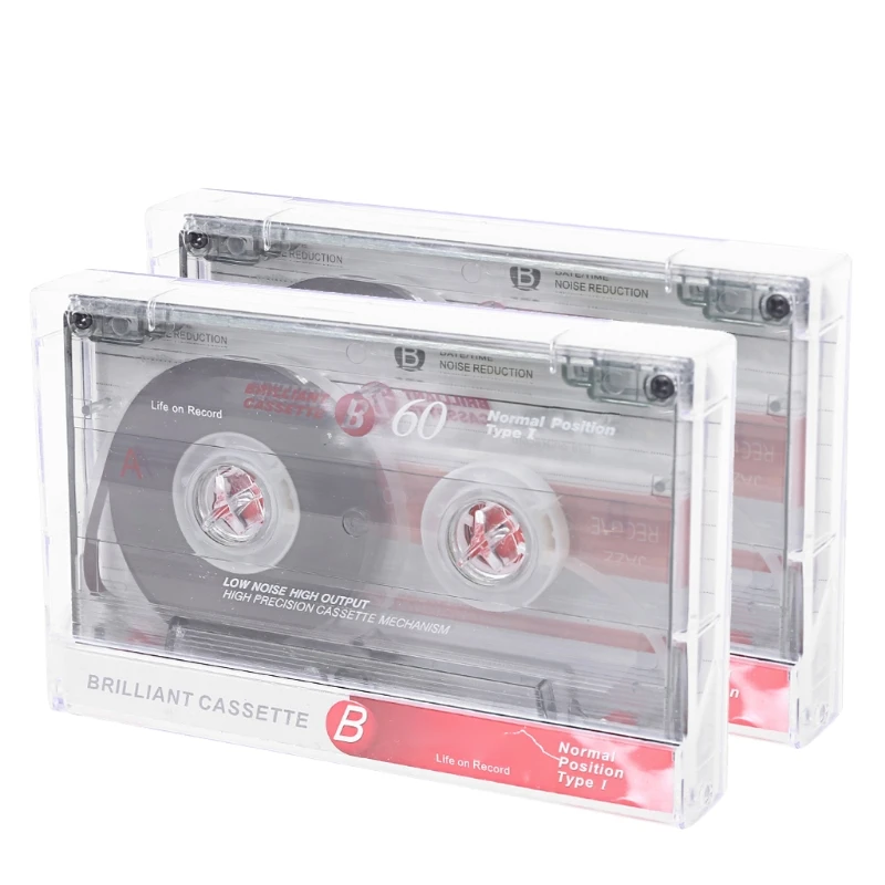 2Pcs 60 Minutes Standard Cassette Blank Tape Player Empty Magnetic Audio Tape Recording For Speech Music Recording MP3 /DVD