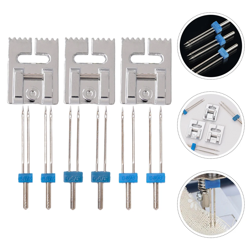 

1 Set Twin Sewing Machine Needles 2/90 3/90 4/90 Precision Presser Foot For Home Garment Repair Diy Crafts Heavy Duty Sewing