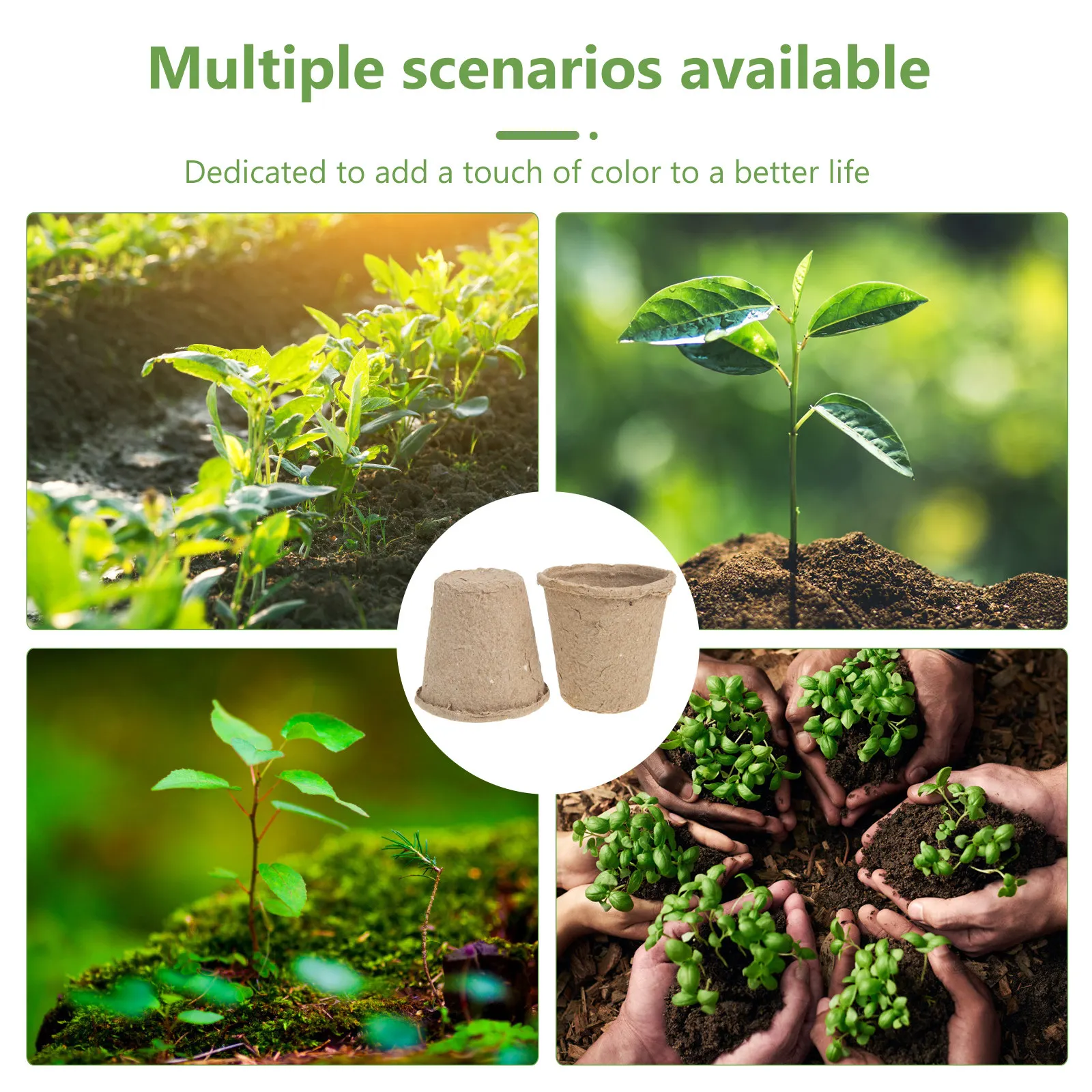 

40 шт. Кашпо для рассады из бумажной массы, быстрое впитывание воды, для пересадки нежных растений