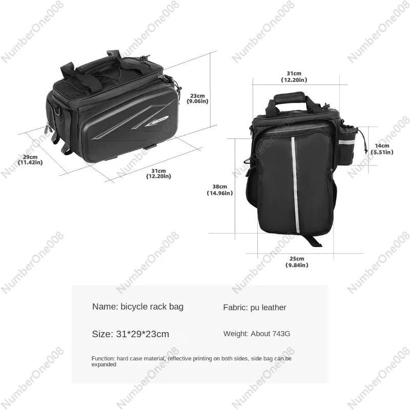 Bike Doite Mountain Bike Large Capacity Cycling Bag Waterproof Rear Rack Bag/ Rear Seat Tail Bag/ Frame Storage Bag Equipment